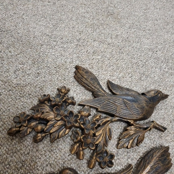 Vintage Dart Coppercraft Guild Bird and Floral Wall Hanging Decor EUC Set Of Two - Picture 2 of 11